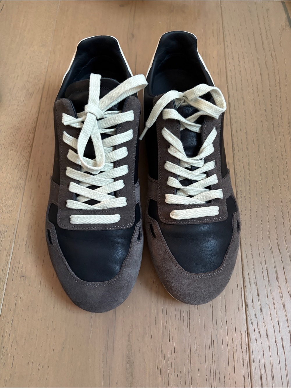 Casual Leather & Suede Sneakers in Brown and Black